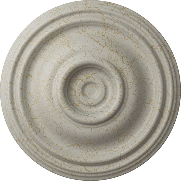 Ekena Millwork Traditional Ceiling Medallion (Fits Canopies up to 4"), 14 3/4"OD x 1 3/4"P, Pot of Cream Crackle CM14TRPCC - main